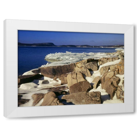 Canada, Ontario, Rossport, Lake Superior White Modern Wood Framed Art Print by Grandmaison, Mike