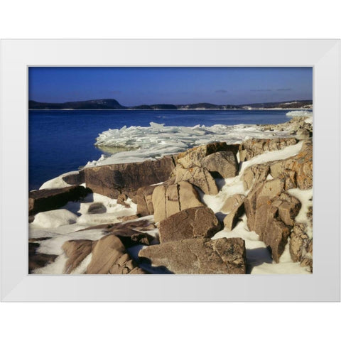 Canada, Ontario, Rossport, Lake Superior White Modern Wood Framed Art Print by Grandmaison, Mike