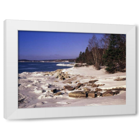 Canada, Ontario, Rossport, Lake Superior White Modern Wood Framed Art Print by Grandmaison, Mike