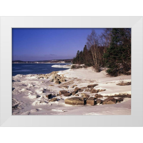 Canada, Ontario, Rossport, Lake Superior White Modern Wood Framed Art Print by Grandmaison, Mike