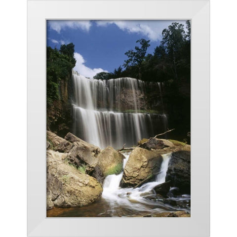 Canada, Ontario, Hamilton, Websters Falls White Modern Wood Framed Art Print by Grandmaison, Mike