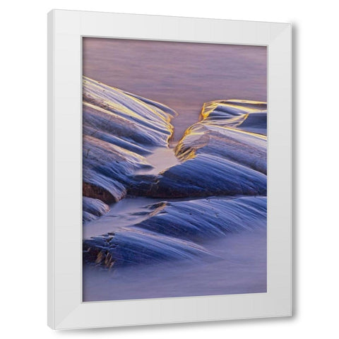 Canada, Ontario, Neys PP Rock at Lake Superior White Modern Wood Framed Art Print by Grandmaison, Mike