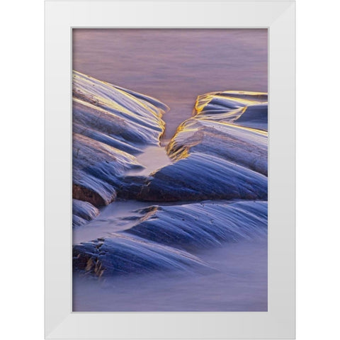 Canada, Ontario, Neys PP Rock at Lake Superior White Modern Wood Framed Art Print by Grandmaison, Mike