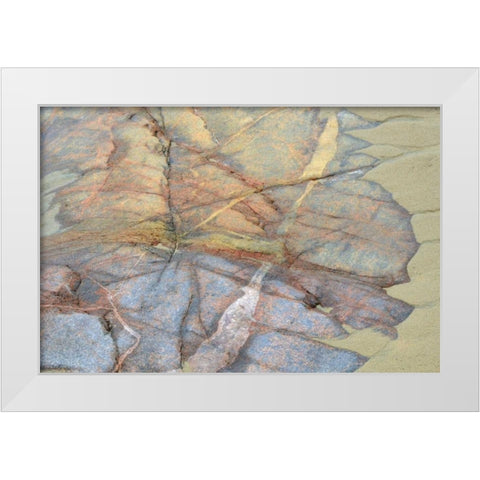 Canada, Ontario Sand and rock in Neys PP White Modern Wood Framed Art Print by Grandmaison, Mike
