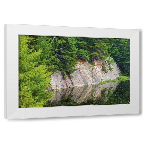Canada, Killarney Granite reflected in water White Modern Wood Framed Art Print by Grandmaison, Mike