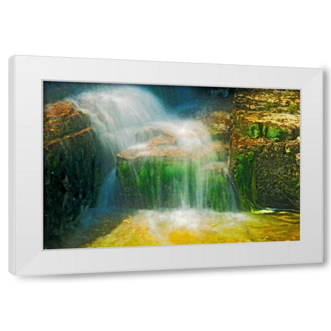 Canada, Ontario Cascading waterfall White Modern Wood Framed Art Print by Grandmaison, Mike