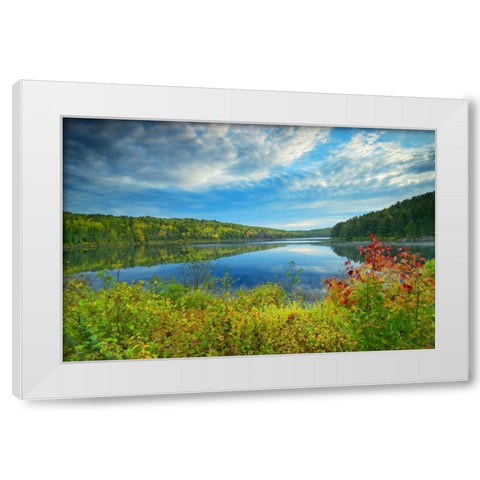 Canada, Algonquin PP Landscape of Costello Lake White Modern Wood Framed Art Print by Grandmaison, Mike