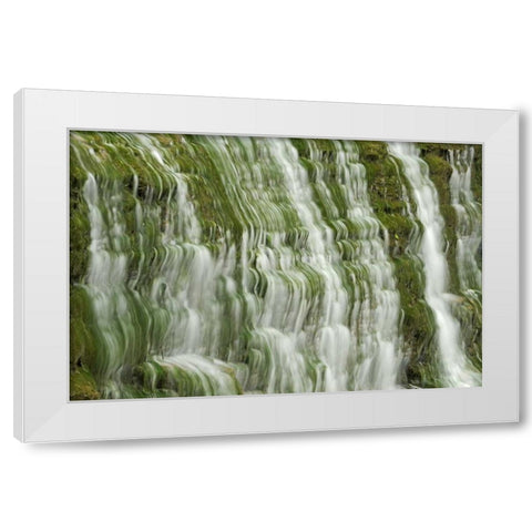 Canada, Ontario, Grimsby Beamer Falls cascading White Modern Wood Framed Art Print by Grandmaison, Mike