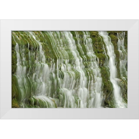 Canada, Ontario, Grimsby Beamer Falls cascading White Modern Wood Framed Art Print by Grandmaison, Mike