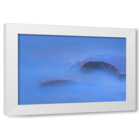 Canada, Killarney PP Waves and shoreline rocks White Modern Wood Framed Art Print by Grandmaison, Mike