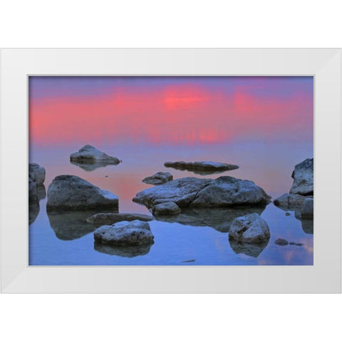 Canada, Bruce Peninsula Sunset on Berford Lake White Modern Wood Framed Art Print by Grandmaison, Mike