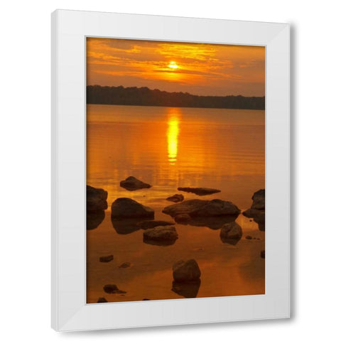Canada, Bruce Peninsula Sunset on Berford Lake White Modern Wood Framed Art Print by Grandmaison, Mike