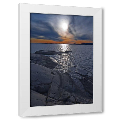 Canada, Ontario Storm front on Georgian Bay White Modern Wood Framed Art Print by Grandmaison, Mike