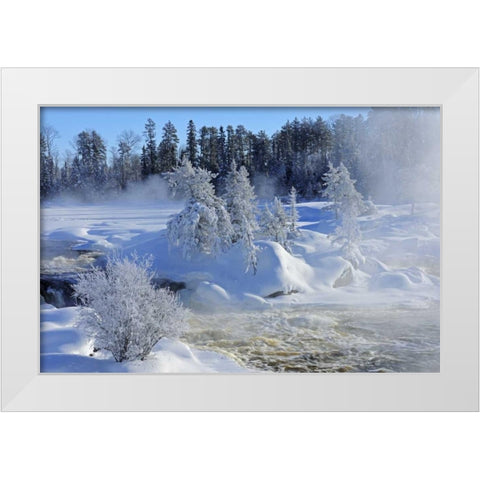 Canada, Ontario, Vermillion Bay Wabigoon River White Modern Wood Framed Art Print by Grandmaison, Mike