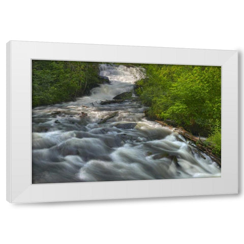 Canada, Ontario, Raleigh Falls in spring White Modern Wood Framed Art Print by Grandmaison, Mike