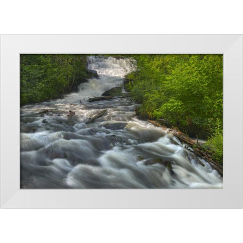 Canada, Ontario, Raleigh Falls in spring White Modern Wood Framed Art Print by Grandmaison, Mike