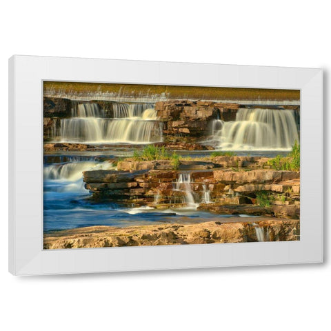 Canada-Ontario-Carleton Place Mississippi River waterfalls White Modern Wood Framed Art Print by Jaynes Gallery