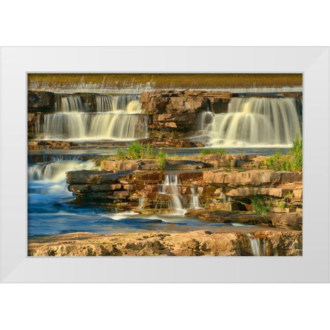 Canada-Ontario-Carleton Place Mississippi River waterfalls White Modern Wood Framed Art Print by Jaynes Gallery