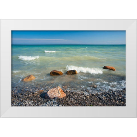 Canada-Ontario-Presquile Provincial Park-Shore of Lake Ontario White Modern Wood Framed Art Print by Jaynes Gallery