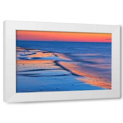 Canada-Prince Edward Island-Cable Head Shoreline along Gulf of St Lawrence at sunset White Modern Wood Framed Art Print by Jaynes Gallery
