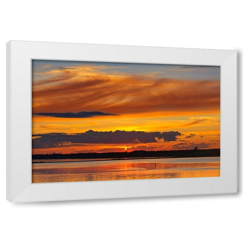 Canada-Prince Edward Island-Wood Islands Sunset over Northumberland Strait White Modern Wood Framed Art Print by Jaynes Gallery