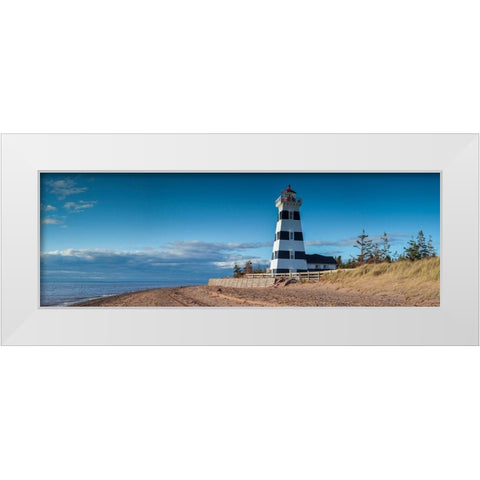 Canada-Prince Edward Island-West Point-West Point Lighthouse White Modern Wood Framed Art Print by Bibikow, Walter