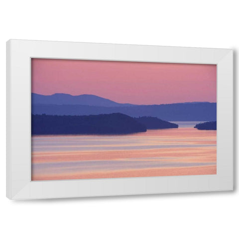 Canada, Ontario, Nipigon Bay in summer twilight White Modern Wood Framed Art Print by Carlson, Mark