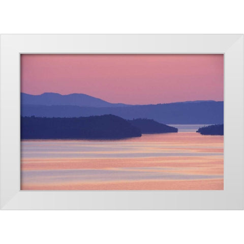Canada, Ontario, Nipigon Bay in summer twilight White Modern Wood Framed Art Print by Carlson, Mark