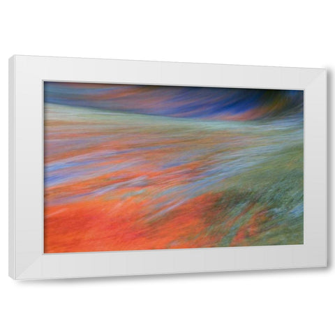 Canada, Quebec Autumn on the Riviere du Nord White Modern Wood Framed Art Print by Delisle, Gilles