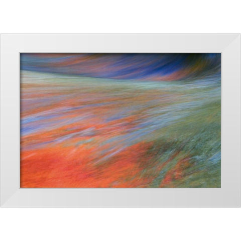 Canada, Quebec Autumn on the Riviere du Nord White Modern Wood Framed Art Print by Delisle, Gilles