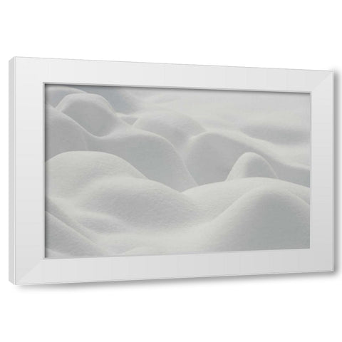 Canada, Quebec Shapes formed in fresh snow White Modern Wood Framed Art Print by Delisle, Gilles