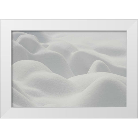 Canada, Quebec Shapes formed in fresh snow White Modern Wood Framed Art Print by Delisle, Gilles