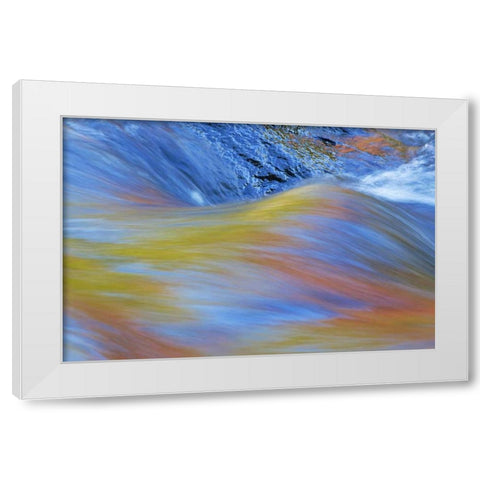 Canada, Quebec Autumn along Riviere du Nord White Modern Wood Framed Art Print by Delisle, Gilles