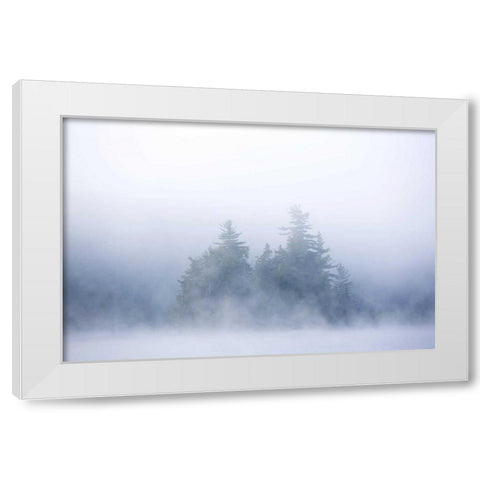 Canada, Quebec, Sunset on Lake Long Pond White Modern Wood Framed Art Print by Delisle, Gilles