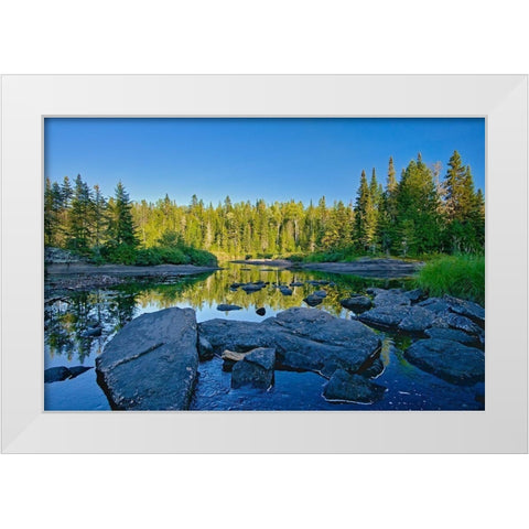 Canada-Quebec-La Mauricie National Park Ruisseau Bouchard Creek landscape White Modern Wood Framed Art Print by Jaynes Gallery