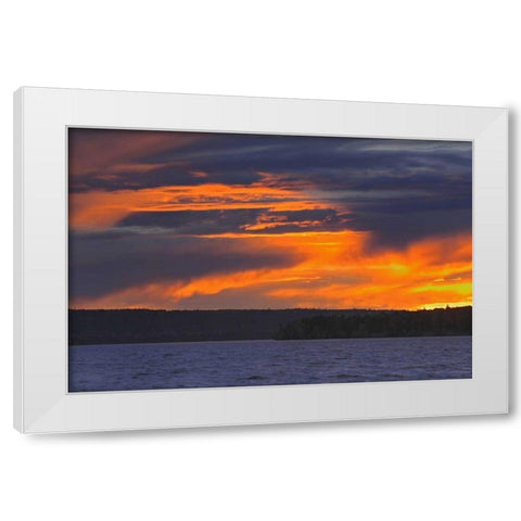 Canada, Prince Albert NP Storm on Waskesiu Lake White Modern Wood Framed Art Print by Grandmaison, Mike