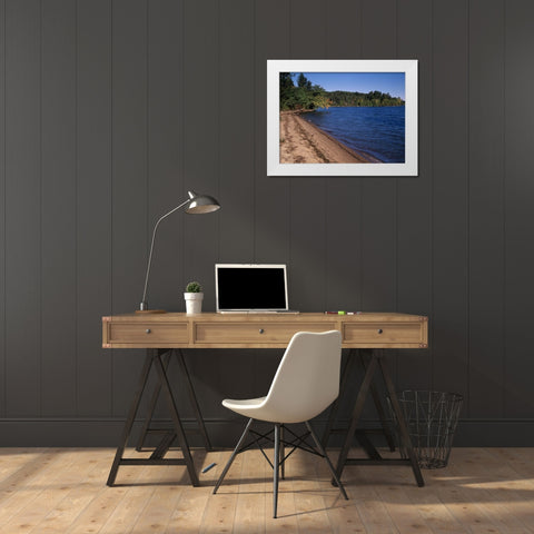 Canada, Saskatchewan, Waskesiu Lake White Modern Wood Framed Art Print by Grandmaison, Mike