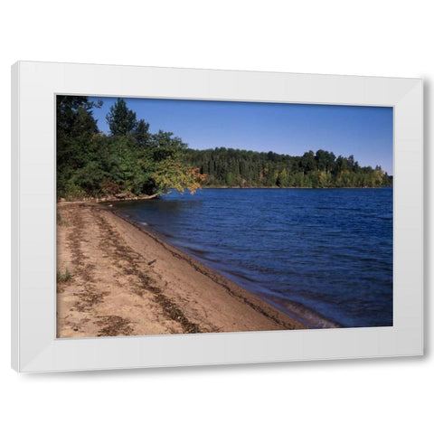 Canada, Saskatchewan, Waskesiu Lake White Modern Wood Framed Art Print by Grandmaison, Mike