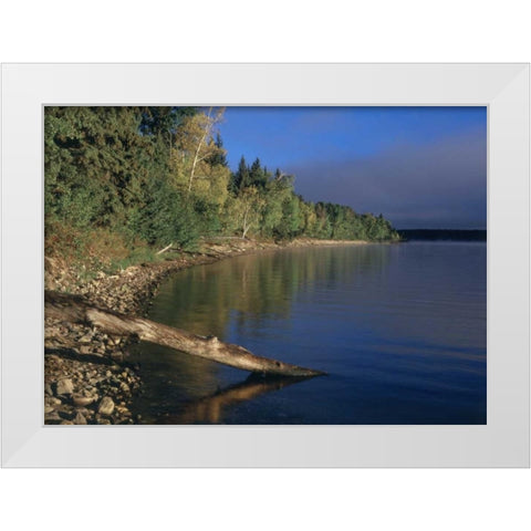 Canada, Saskatchewan, Waskesiu Lake White Modern Wood Framed Art Print by Grandmaison, Mike