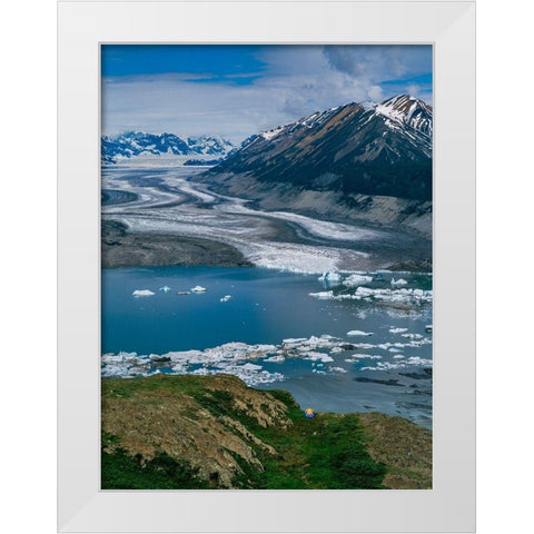 Camping near Lowell Lake-Alsek River-Kluane National Park-Yukon-Canada White Modern Wood Framed Art Print by Garber, Howie