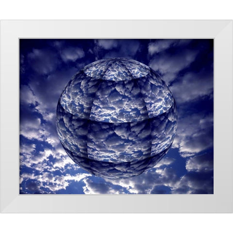 Concept of 3D Earth climate White Modern Wood Framed Art Print by Zuckerman, Jim