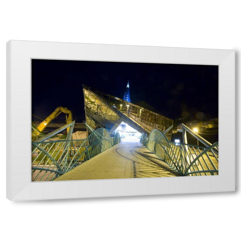 Andorra, Exterior of modern public spa White Modern Wood Framed Art Print by Zuckerman, Jim