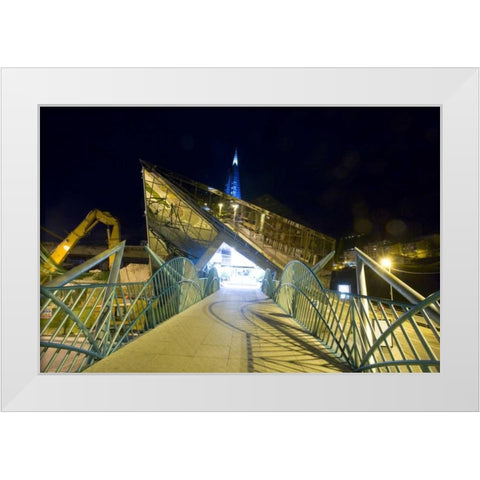 Andorra, Exterior of modern public spa White Modern Wood Framed Art Print by Zuckerman, Jim