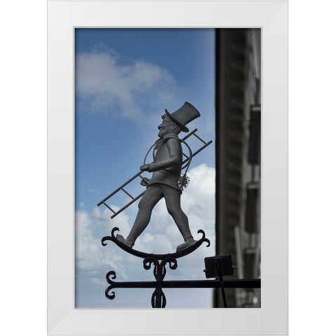 Austria-Vienna-Store Sign for a Chimney Sweep White Modern Wood Framed Art Print by Looney, Hollice