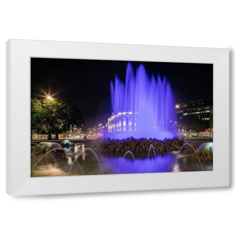 Austria-Vienna-Hochstrahlbrunnen-Fountain commemorating the Water Supply of Vienna White Modern Wood Framed Art Print by Looney, Hollice