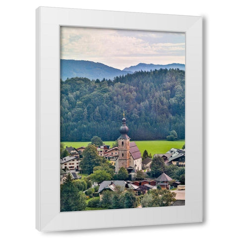 Austria-Salzburg-Grodig-Mountains and View Around Salzburg White Modern Wood Framed Art Print by Looney, Hollice