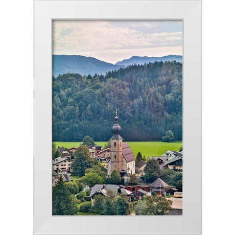 Austria-Salzburg-Grodig-Mountains and View Around Salzburg White Modern Wood Framed Art Print by Looney, Hollice
