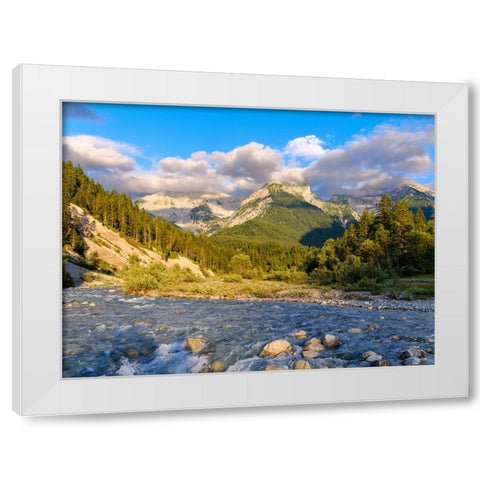 Mount Schaufelspitze Mount Bettlerkar Spitze. Karwendel Mountains White Modern Wood Framed Art Print by Zwick, Martin