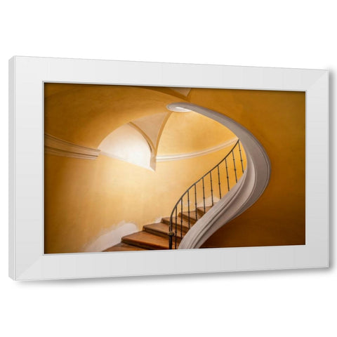 Czech Republic-Prague-Kutna Hora-Stairwell in Monastery Church of Assumption of Our Lady at Sedlec White Modern Wood Framed Art Print by Jaynes Gallery