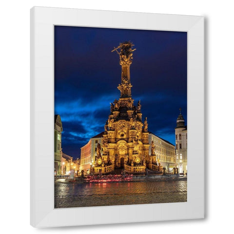 Pillar of the Holy Trinity in the Upper Town Square in Olomouc-Czech Republic White Modern Wood Framed Art Print by Haney, Chuck